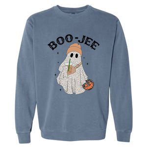 Coffee Lovers Cute Ghost Halloween Costume Boujee Boojee Gift Garment-Dyed Sweatshirt