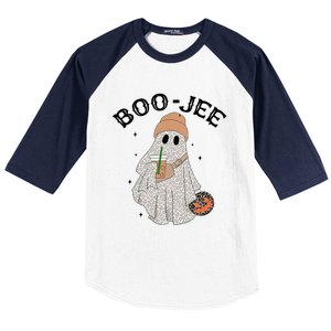 Coffee Lovers Cute Ghost Halloween Costume Boujee Boojee Gift Baseball Sleeve Shirt