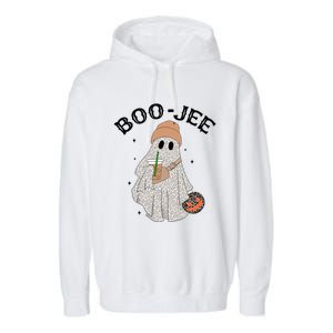 Coffee Lovers Cute Ghost Halloween Costume Boujee Boojee Gift Garment-Dyed Fleece Hoodie