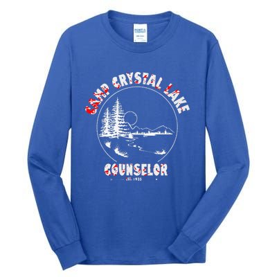 Crystal Lake Camp Counselor Costume Halloween Horror Blood Tall Long Sleeve T-Shirt