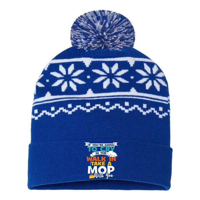 Cooking Lovers Chefs Take A Mop With You Cooks Sous Chefs Funny Gift USA-Made Snowflake Beanie