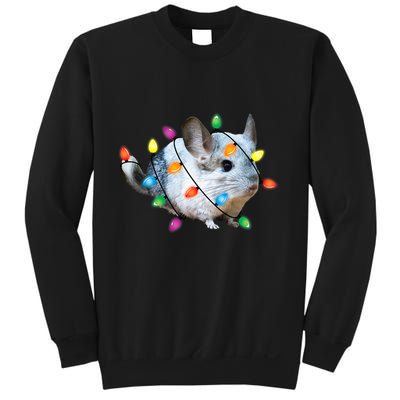 Christmas Lights Chinchilla Funny Xmas Tree Chinchilla Sweatshirt