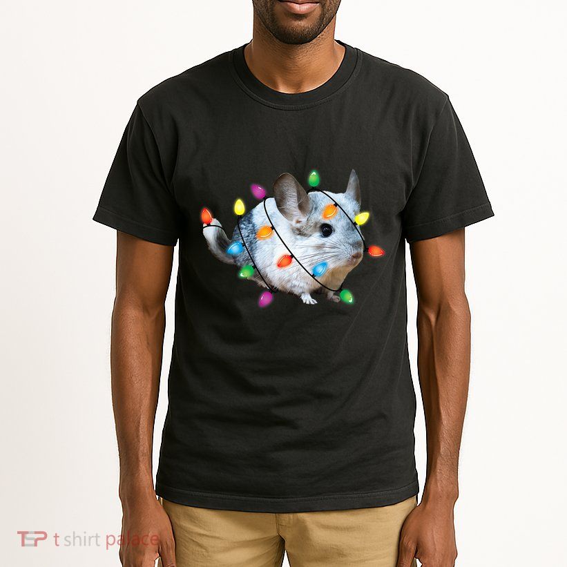 Christmas Lights Chinchilla Funny Xmas Tree Chinchilla Tall T-Shirt