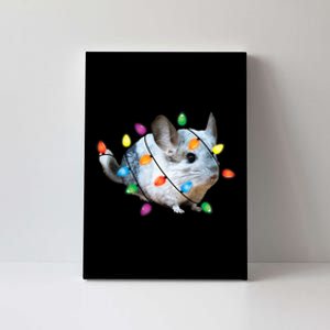 Christmas Lights Chinchilla Funny Xmas Tree Chinchilla Canvas