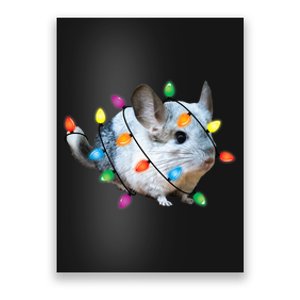 Christmas Lights Chinchilla Funny Xmas Tree Chinchilla Poster