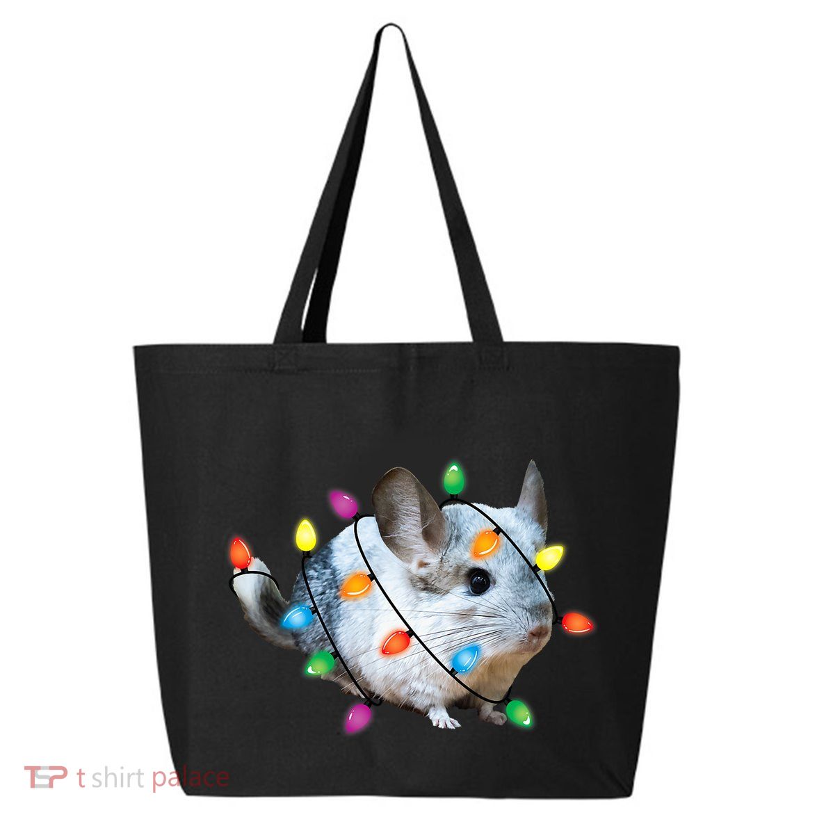 Christmas Lights Chinchilla Funny Xmas Tree Chinchilla 25L Jumbo Tote