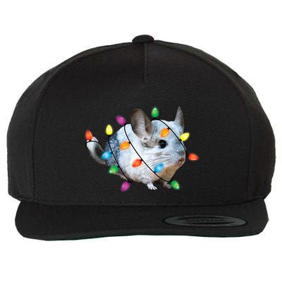 Christmas Lights Chinchilla Funny Xmas Tree Chinchilla Wool Snapback Cap