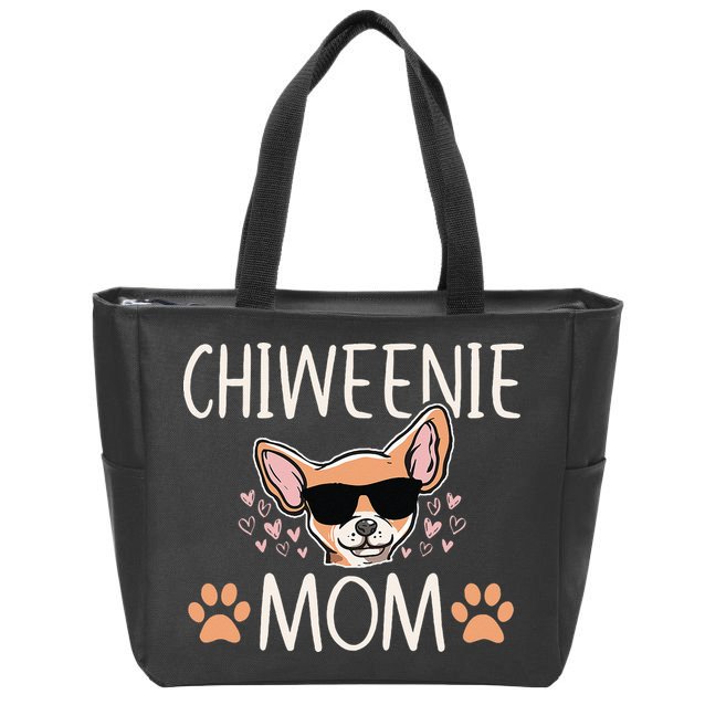 Chiweenie Love Cool Chihuahua Cute Dog Mom Owner Lover Zip Tote Bag