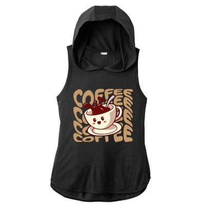 Coffee Lover Ladies PosiCharge Tri-Blend Wicking Draft Hoodie Tank