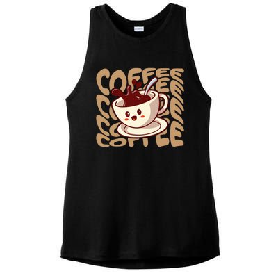 Coffee Lover Ladies PosiCharge Tri-Blend Wicking Tank