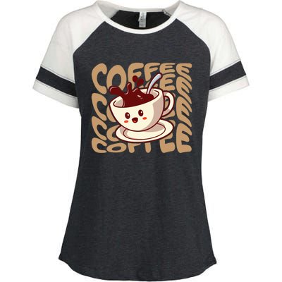 Coffee Lover Enza Ladies Jersey Colorblock Tee