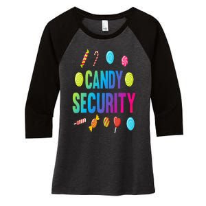 candy land costumes adult candy land candy security Women's Tri-Blend 3/4-Sleeve Raglan Shirt