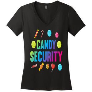 candy land costumes adult candy land candy security Women's V-Neck T-Shirt