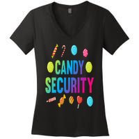 candy land costumes adult candy land candy security Women's V-Neck T-Shirt