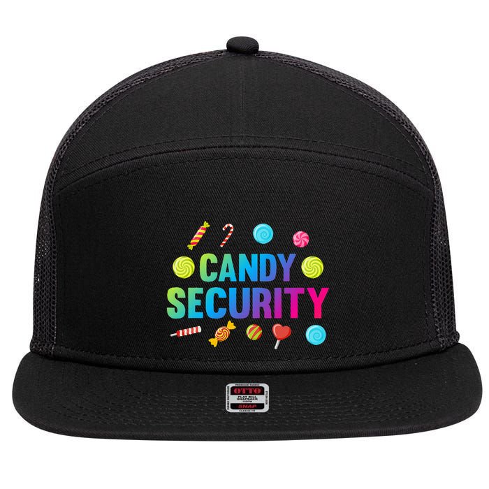 candy land costumes candy land candy security 7 Panel Mesh Trucker Snapback Hat