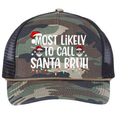 Christmas Likely Call Santa Bruh Xmas Family Retro Rope Trucker Hat Cap