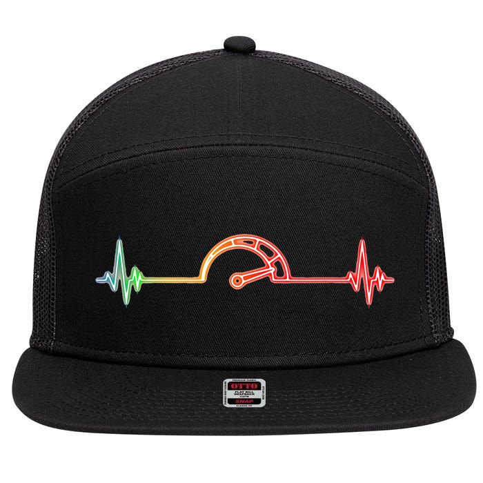 Car Lover Car Racing Speedometer Car Enthusiast 7 Panel Mesh Trucker Snapback Hat