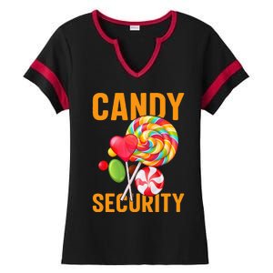 candy land costumes candy land candy security Ladies Halftime Notch Neck Tee