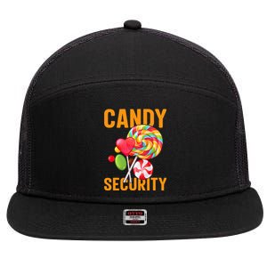 candy land costumes candy land candy security 7 Panel Mesh Trucker Snapback Hat