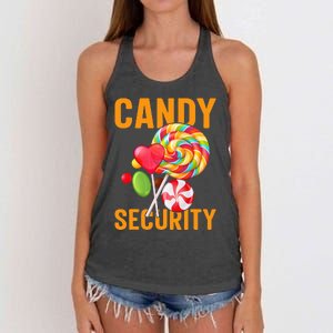 candy land costumes candy land candy security Women's Knotted Racerback Tank