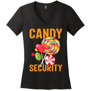 candy land costumes candy land candy security Women's V-Neck T-Shirt