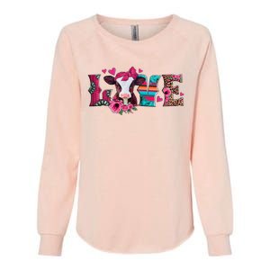 Cute Love Calf Love Cow Western Valentines Day Calf Mom Womens California Wash Sweatshirt