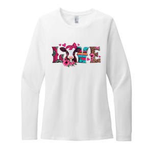 Cute Love Calf Love Cow Western Valentines Day Calf Mom Womens CVC Long Sleeve Shirt