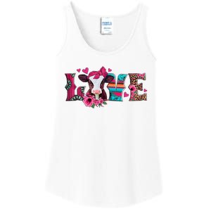 Cute Love Calf Love Cow Western Valentines Day Calf Mom Ladies Essential Tank