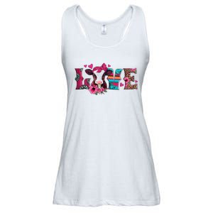 Cute Love Calf Love Cow Western Valentines Day Calf Mom Ladies Essential Flowy Tank