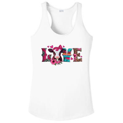 Cute Love Calf Love Cow Western Valentines Day Calf Mom Ladies PosiCharge Competitor Racerback Tank