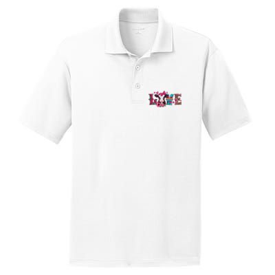 Cute Love Calf Love Cow Western Valentines Day Calf Mom PosiCharge RacerMesh Polo