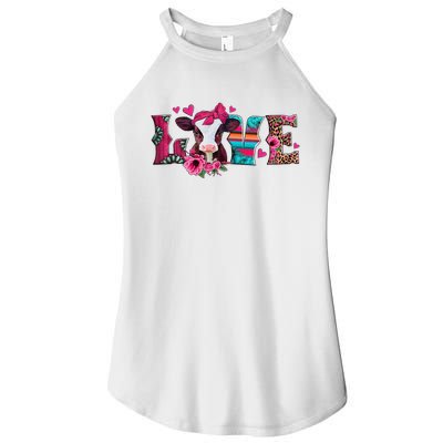 Cute Love Calf Love Cow Western Valentines Day Calf Mom Women's Perfect Tri Rocker Tank