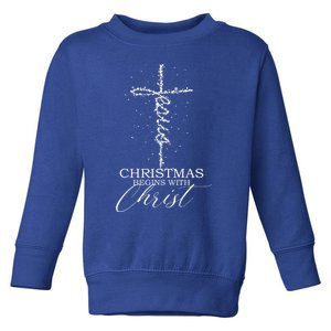 Christian Light Christmas Begins With Christ Jesus Faithful Toddler Sweatshirt