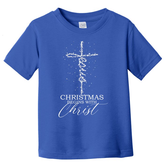 Christian Light Christmas Begins With Christ Jesus Faithful Toddler T-Shirt