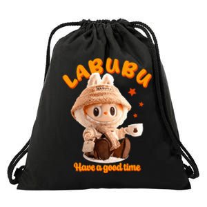 Cute Labubu Classic Pose Funny Labubu Drawstring Bag