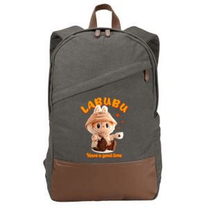 Cute Labubu Classic Pose Funny Labubu Cotton Canvas Backpack