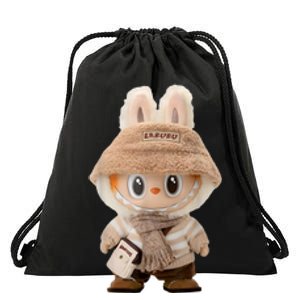 Cute Labubu Classic Pose Fun Labubu Lover Gifts Drawstring Bag