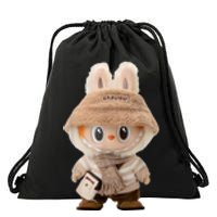 Cute Labubu Classic Pose Fun Labubu Lover Gifts Drawstring Bag