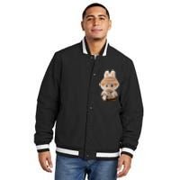 Cute Labubu Classic Pose Fun Labubu Lover Gifts Insulated Varsity Jacket