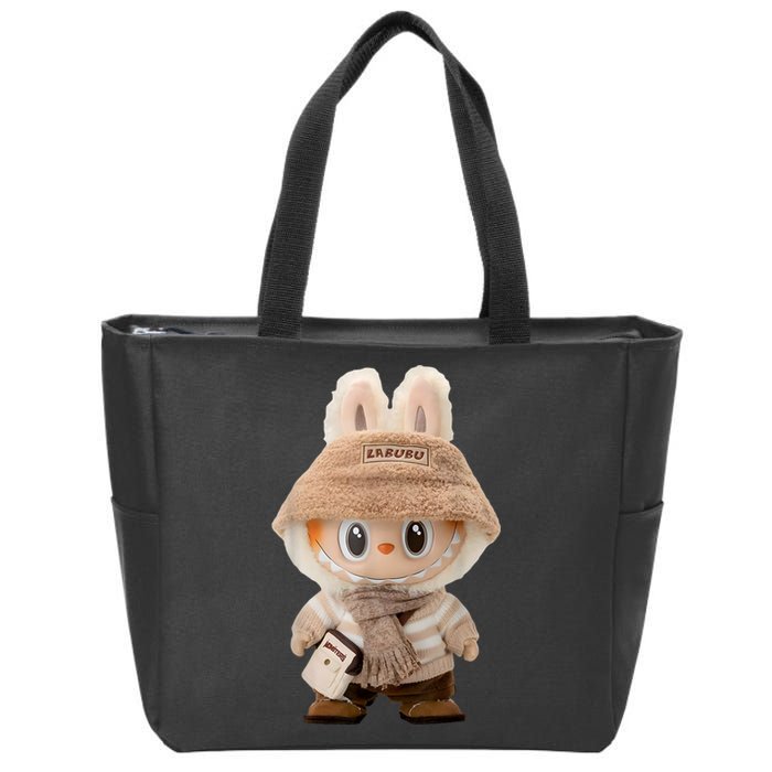 Cute Labubu Classic Pose Fun Labubu Lover Gifts Zip Tote Bag