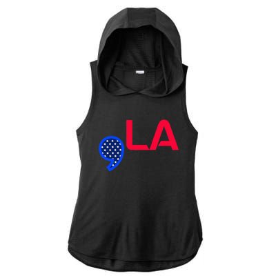 Comma La Comma La Madam President Unity Ladies PosiCharge Tri-Blend Wicking Draft Hoodie Tank