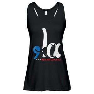 Comma La Cat Kamala Harris WeRe Not Going Back Ladies Essential Flowy Tank