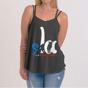 Comma La Cat Kamala Harris WeRe Not Going Back Women's Strappy Tank