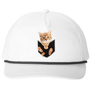 Cat Lover Cat In Pocket Kitten Lover Cute Cat Cat Owner Snapback Five-Panel Rope Hat