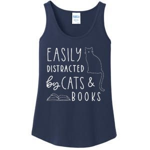 Cat Lover Cats And Books Book Lover Reading Lover Cat Ladies Essential Tank