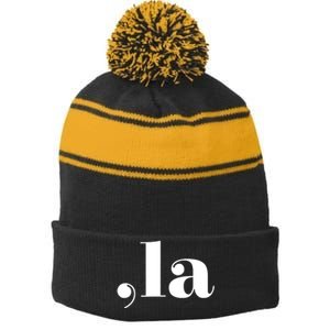 Comma La Stripe Pom Pom Beanie