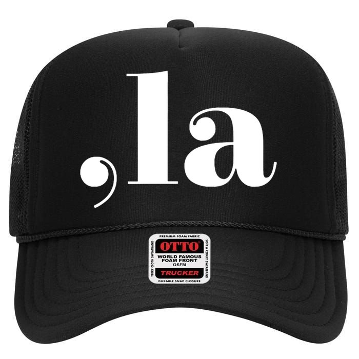 Comma La High Crown Mesh Back Trucker Hat