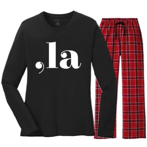 Comma La Women's Long Sleeve Flannel Pajama Set 