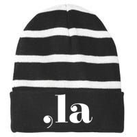 Comma La Striped Beanie with Solid Band