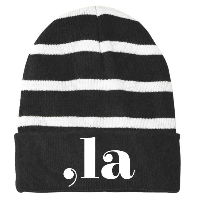 Comma La Striped Beanie with Solid Band